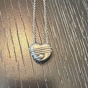 Tiffany & Co Heart Arrow Necklace Pendant Charm 18 In Chain